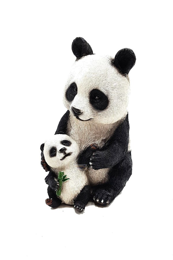 Dekoratif Anne Panda Ve Yavrusu Biblo (25 cm) - Miamantra