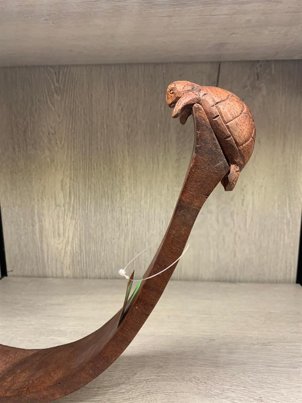 Kaplumbağalı Ahşap Şaraplık / Şişe Standı (34 cm) - Miamantra