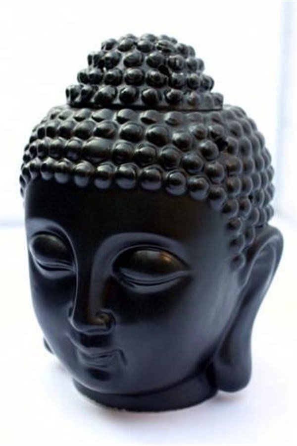Mat Siyah Buda Kafası Şeklinde Buhurdanlık (13 cm) - Miamantra