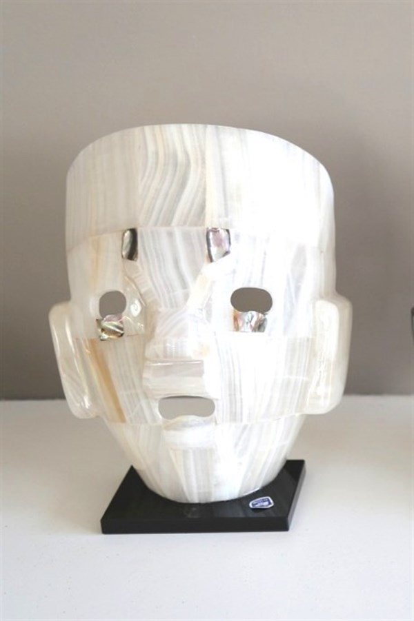 Meksika Maya Maskesi - Beyaz Quartz (21 cm) - Miamantra