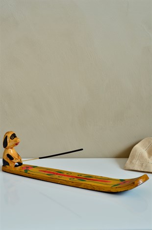 Eğlenceli Hayvan Figürlü El Yapımı Tütsülük ve Tütsü Seti (30 cm) Köpek - Miamantra