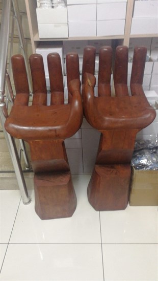 El Şeklinde Ahşap Bar Sandalyesi  (100 cm)