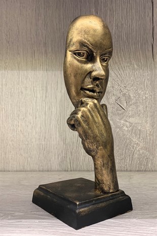 Gold Reçine Maske Dekor (Orta Boy 25 cm) - Miamantra