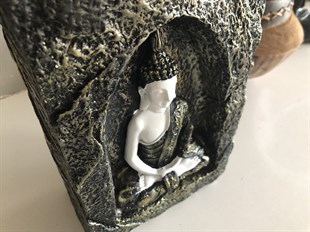 Gümüşi Buda Tealight Mumluk (21 cm)