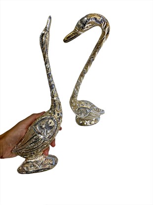 İkili Metal Kuğu (38 cm - 35 cm)