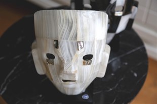 Meksika Maya Maskeleri - Yarı Değerli Taşlardan El Yapımı (21 cm)