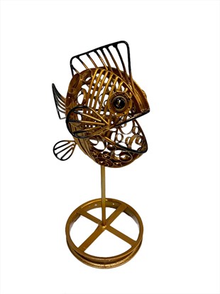 Metal Gold Balık Masa Lambası (50 cm)