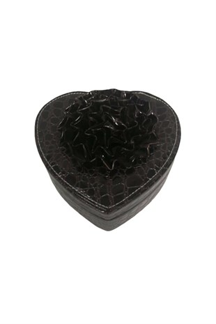 Siyah Kalp Takı Kutusu / Mücevher Kutusu - Miamantra