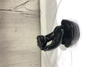Siyah Seramik Mini Lotus Geri Akış Tütsülük - Miamantra