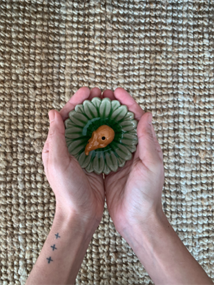 Yaprakta Filli Seramik Tütsülük (12 cm)