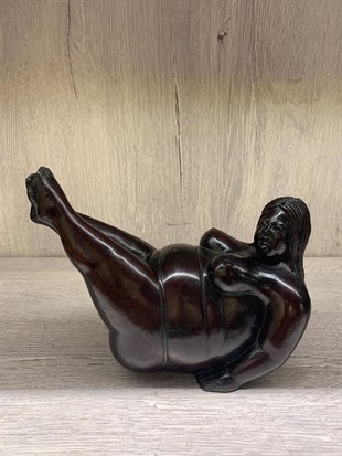 Yoga Yapan Şişman Kadın Heykeli Büyük Boy - 25 cm - Model 4